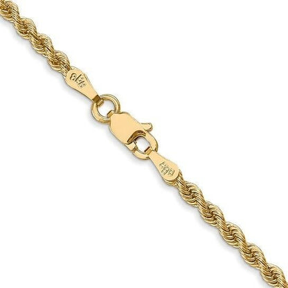 2.5 mm Diamond Cut Rope 18" Chain 10k Yellow Gold