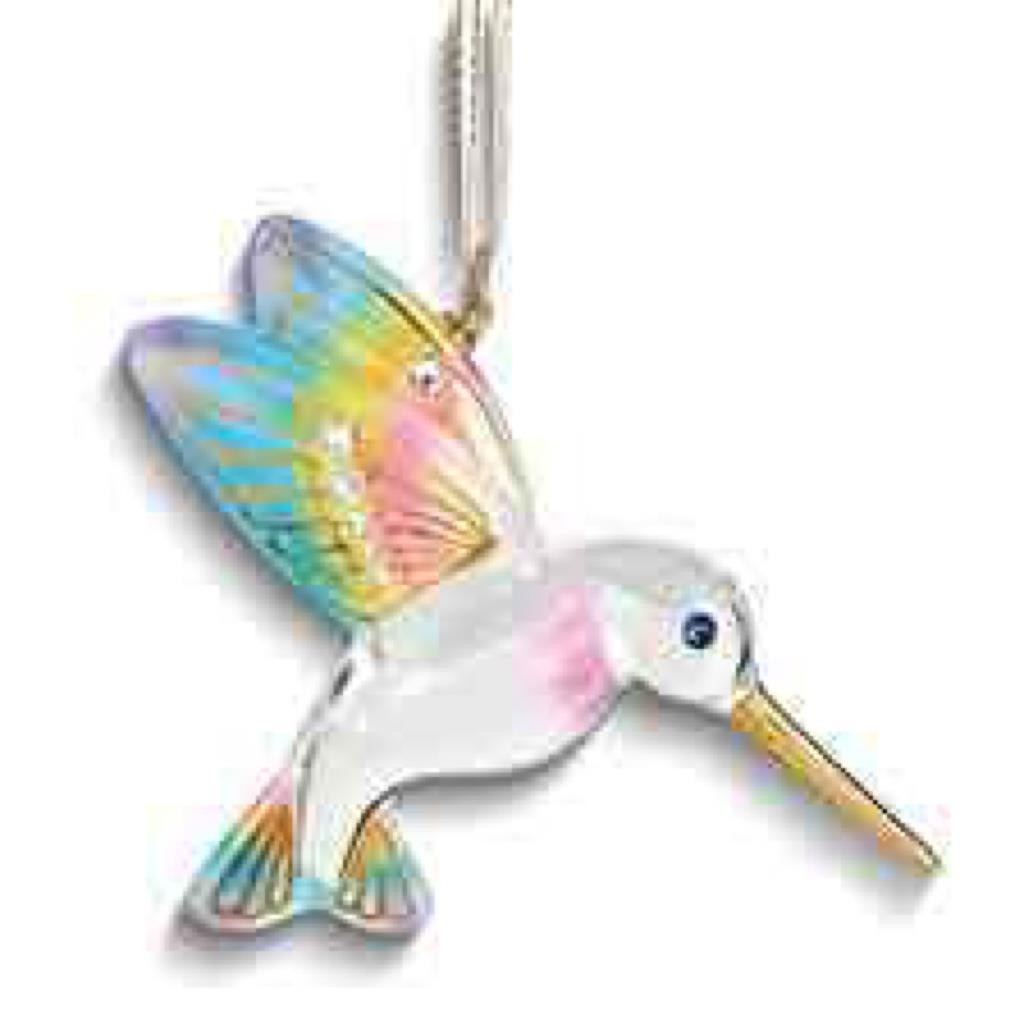 Glass Baron Rainbow Hummingbird Glass Ornament