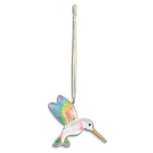 Glass Baron Rainbow Hummingbird Glass Ornament