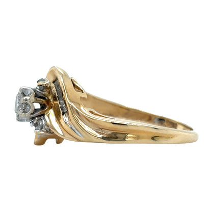 1/4ct Diamond Solitaire with Accents 14k Yellow Gold Size 7 Ring 3.0g