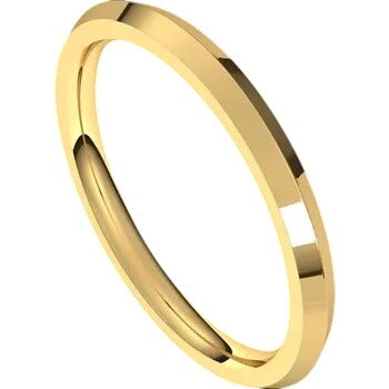 10K Yellow Gold Comfort Fit 2mm Knife Edge Band Ring Size 7