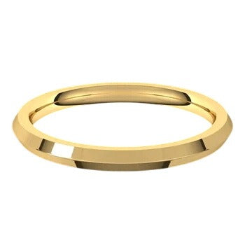 10K Yellow Gold Comfort Fit 2mm Knife Edge Band Ring Size 7