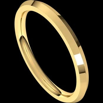 10K Yellow Gold Comfort Fit 2mm Knife Edge Band Ring Size 7