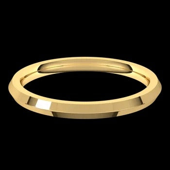 10K Yellow Gold Comfort Fit 2mm Knife Edge Band Ring Size 7