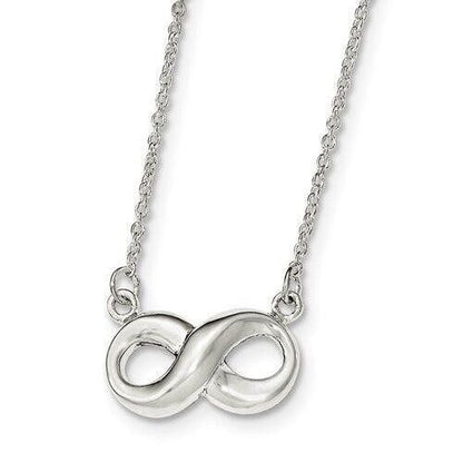 Infinity Necklace Real Solid .925 Sterling Silver 17 inch