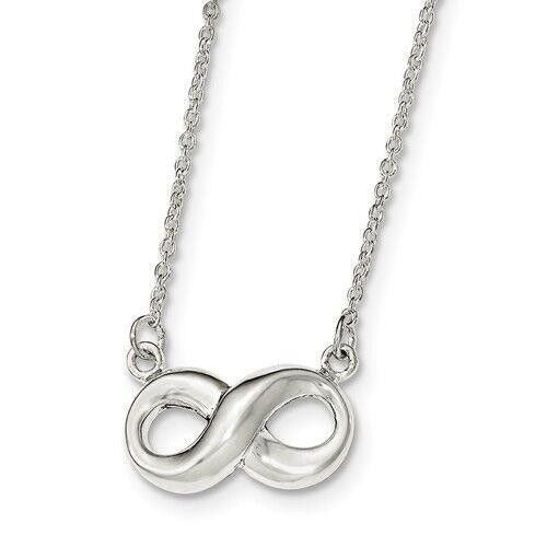 Infinity Necklace Real Solid .925 Sterling Silver 17 inch