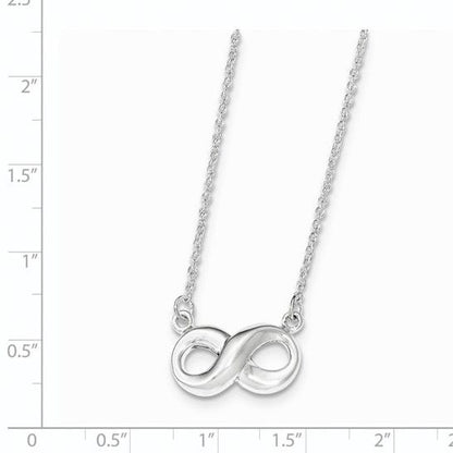 Infinity Necklace Real Solid .925 Sterling Silver 17 inch