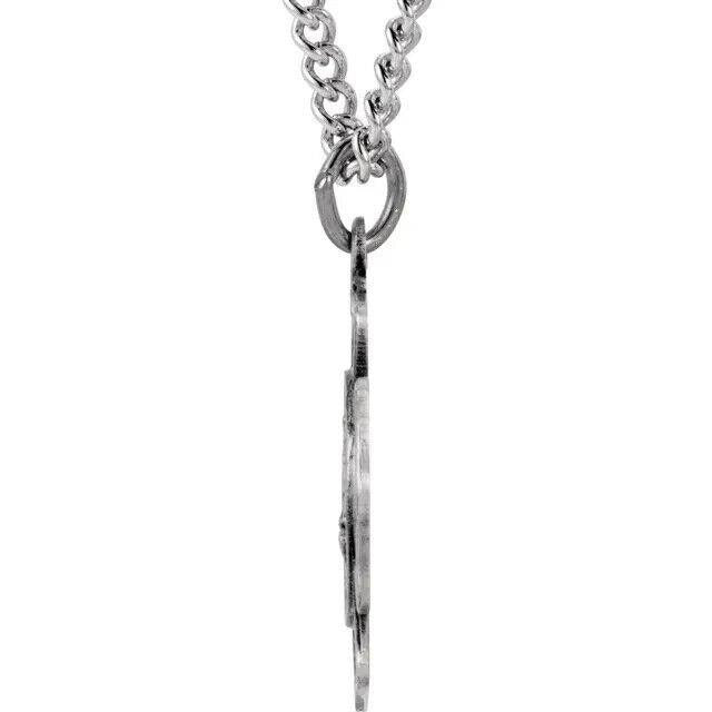 Sterling Silver St. Florian Fireman Medal Pendant Necklace 18" Chain