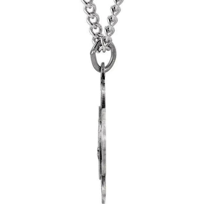 Sterling Silver St. Florian Fireman Medal Pendant Necklace 18" Chain