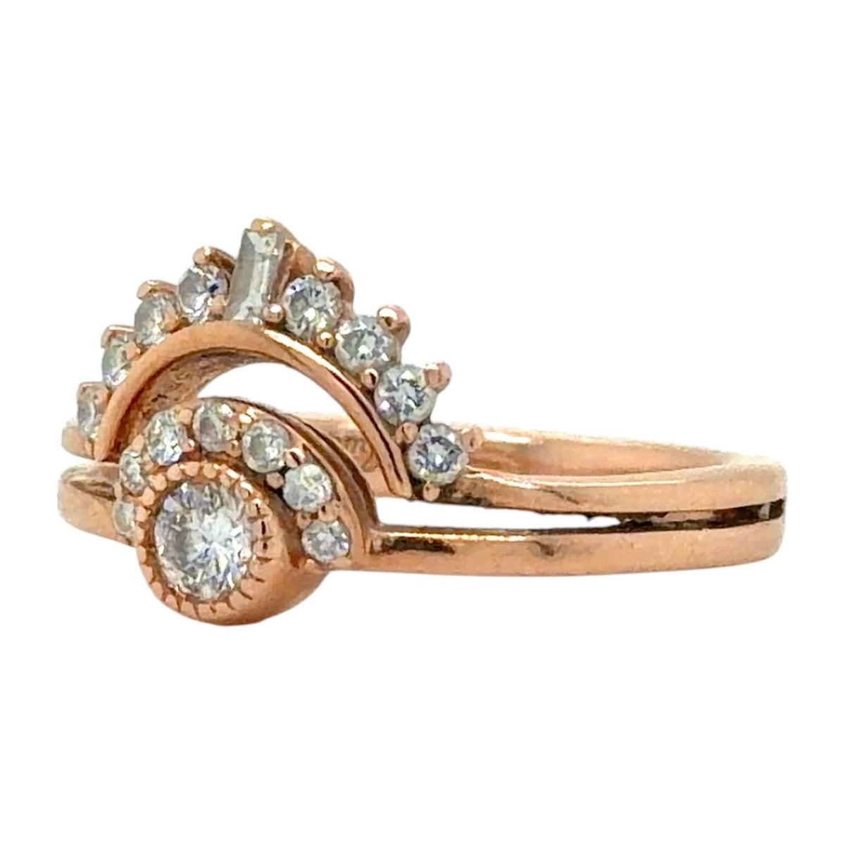 1/3ctw Diamond 10k Rose Gold 3.4g Emmy London Ring Size 6.75
