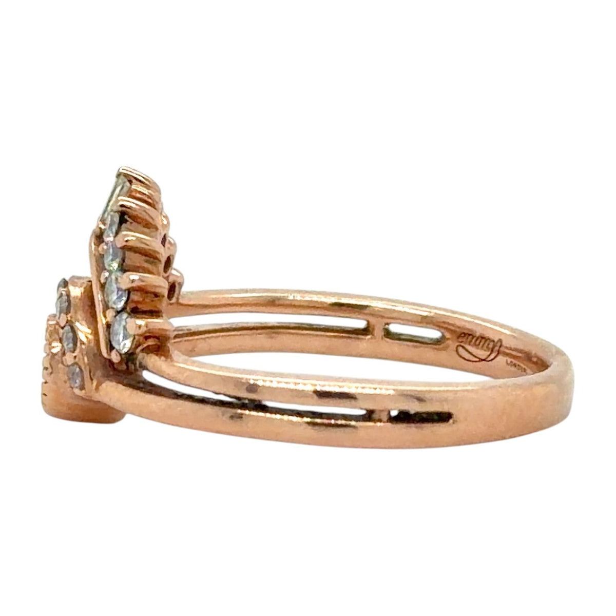 1/3ctw Diamond 10k Rose Gold 3.4g Emmy London Ring Size 6.75
