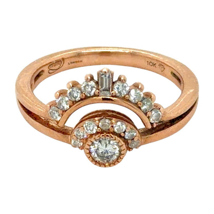 1/3ctw Diamond 10k Rose Gold 3.4g Emmy London Ring Size 6.75