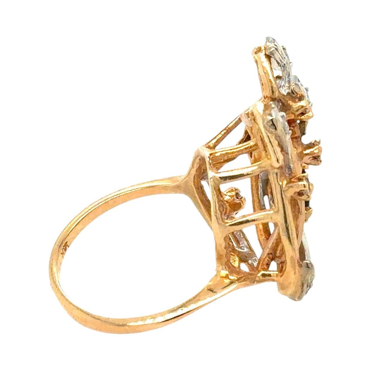 Sapphire & Diamond 14k Yellow Gold Ring 5.3g Size 4.5