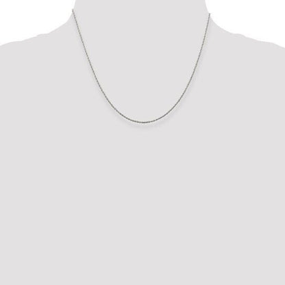 Sterling Silver 1.3mm Loose Rope Chain Necklace 18 Inches