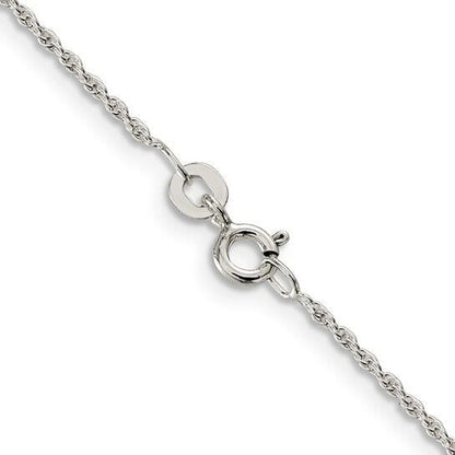 Sterling Silver 1.3mm Loose Rope Chain Necklace 18 Inches