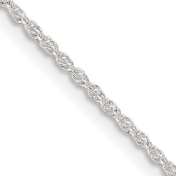 Sterling Silver 1.3mm Loose Rope Chain Necklace 18 Inches
