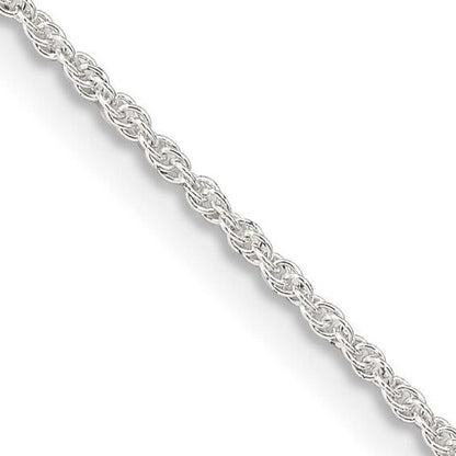 Sterling Silver 1.3mm Loose Rope Chain Necklace 18 Inches