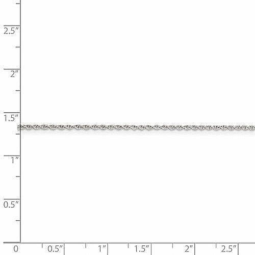 Sterling Silver 1.3mm Loose Rope Chain Necklace 18 Inches