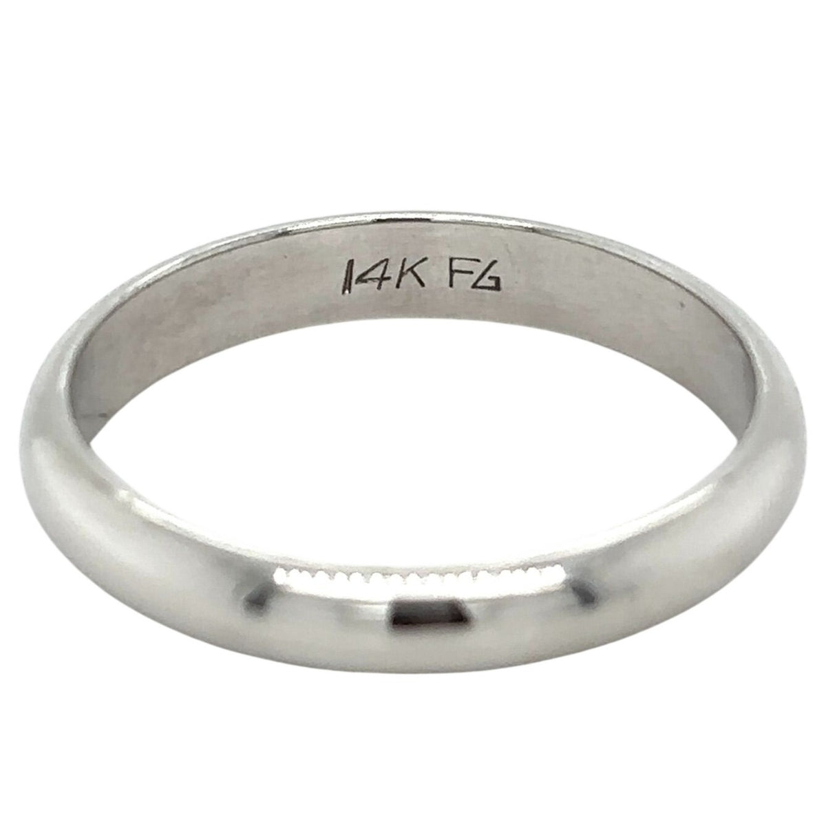 3.8mm Wedding Band Ring 14k White Gold 4.3g Size 10.25