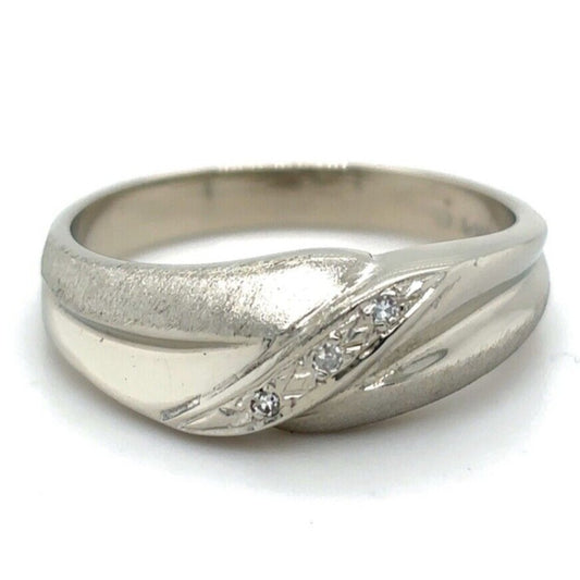14k White Gold Diamond Accent Ring 4.9g Size 9.5