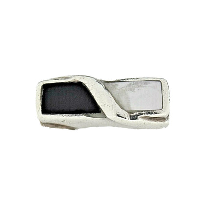Sterling Silver Onyx & Pearl Accent Ring 6.8g Size 8.25