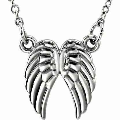 Sterling Silver Angel Wings 16-18 inch Necklace