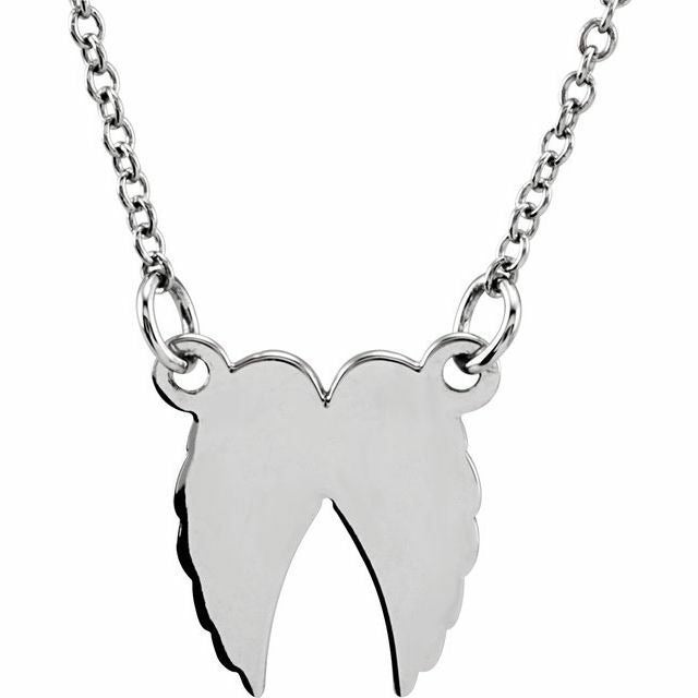 Sterling Silver Angel Wings 16-18 inch Necklace