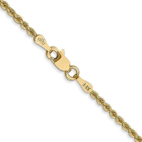 14K Yellow Gold 20 inch 2mm Regular Rope with Lobster Clasp Chain