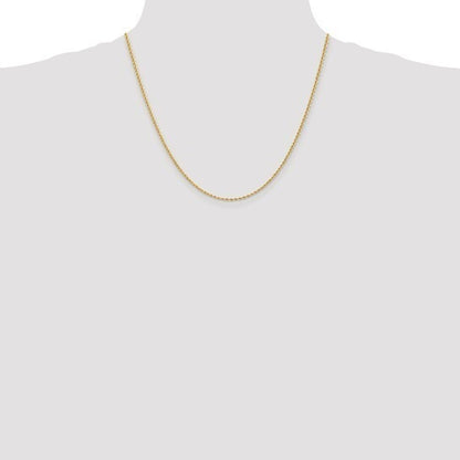 14K Yellow Gold 20 inch 2mm Regular Rope with Lobster Clasp Chain