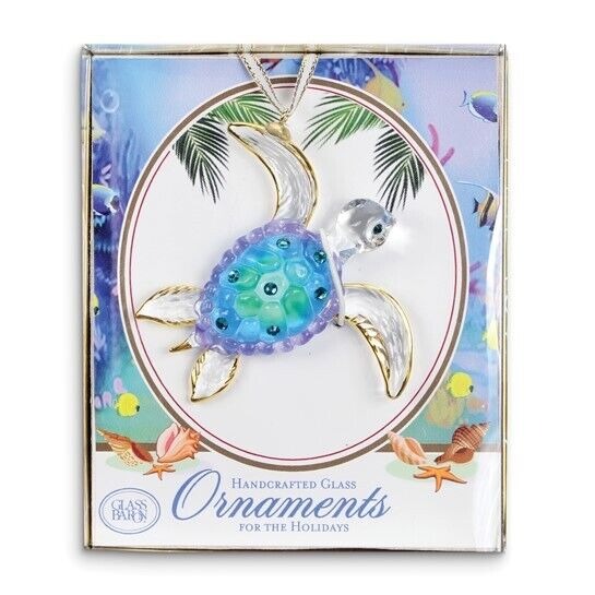 Glass Baron Handcrafted Sea Turtle Glass Ornament