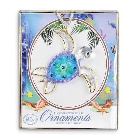 Glass Baron Handcrafted Sea Turtle Glass Ornament