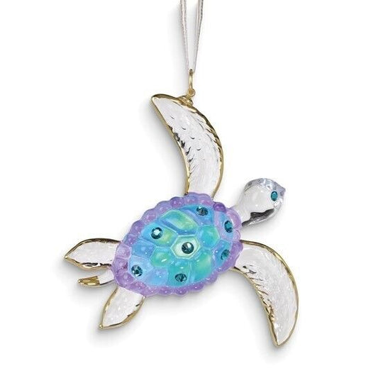 Glass Baron Handcrafted Sea Turtle Glass Ornament