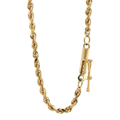 14k Yellow Gold 20" Rope Chain Necklace 6.8g