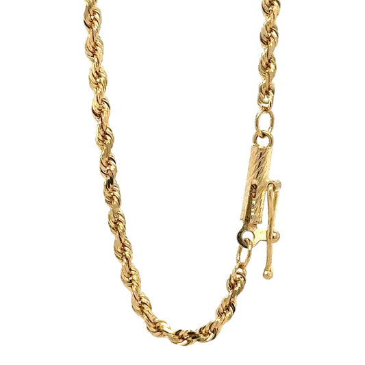 14k Yellow Gold 20" Rope Chain Necklace 6.8g