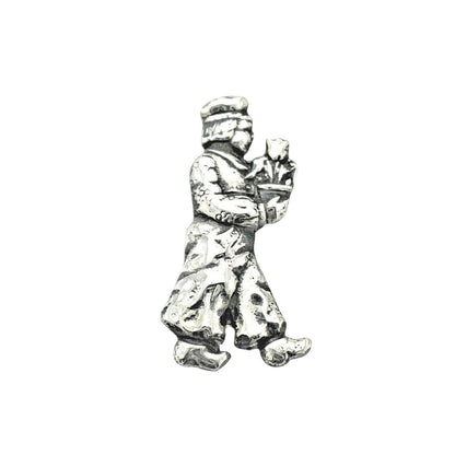 Vintage Dutch Boy With Tulip .925 Sterling Silver Pin Brooch 8.4g Collectible Jewelry Piece