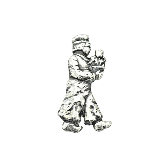 Vintage Dutch Boy With Tulip .925 Sterling Silver Pin Brooch 8.4g Collectible Jewelry Piece