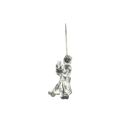 Vintage Dutch Boy With Tulip .925 Sterling Silver Pin Brooch 8.4g Collectible Jewelry Piece