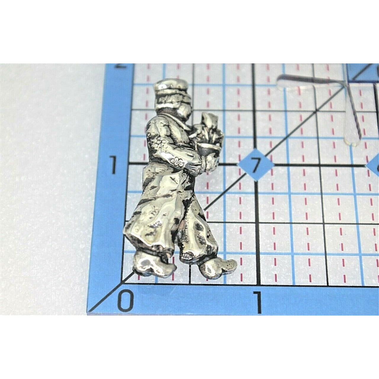 Vintage Dutch Boy With Tulip .925 Sterling Silver Pin Brooch 8.4g Collectible Jewelry Piece