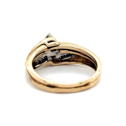 10k Yellow Gold 1/4ctw Diamond Solitaire Ring & Band 3.5g Size 5