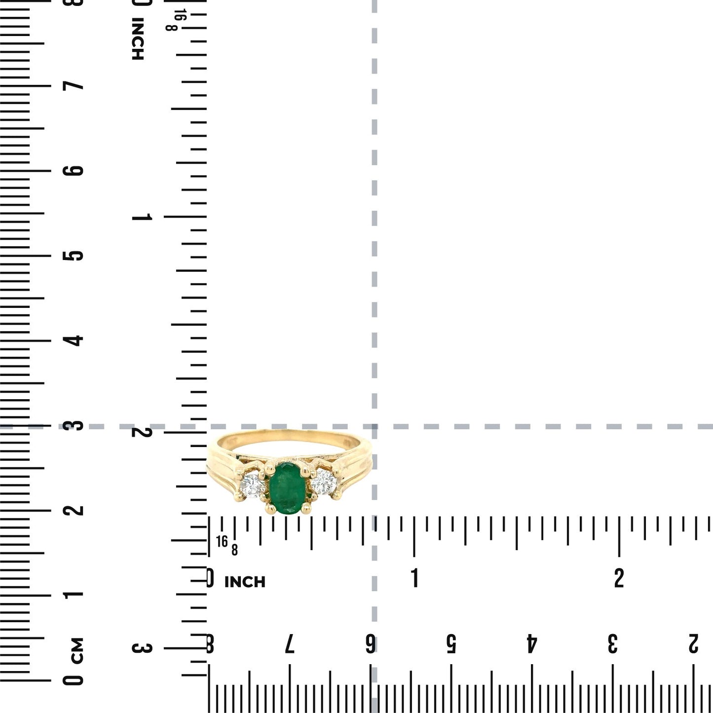 1/3ctw Emerald & 1/7ctw Diamond 14k Yellow Gold Ring 4.0g Size 5.75