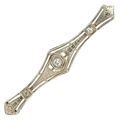 Vintage 1/10ctw Diamond 14k Two-Tone Gold Pin Brooch 4.2g