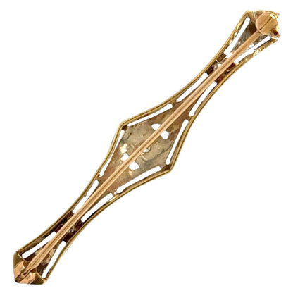 Vintage 1/10ctw Diamond 14k Two-Tone Gold Pin Brooch 4.2g