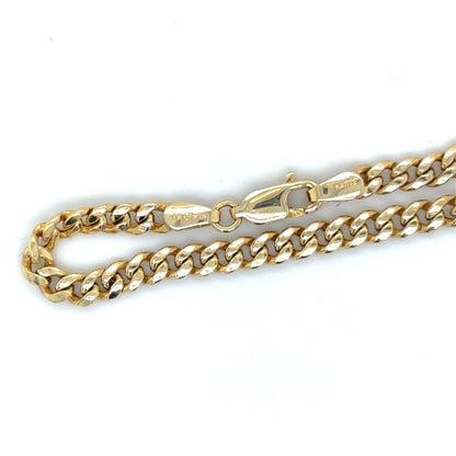 3.7mm 10k Yellow Gold 24 inch Semi-Solid Curb Link Chain Necklace 9.1g