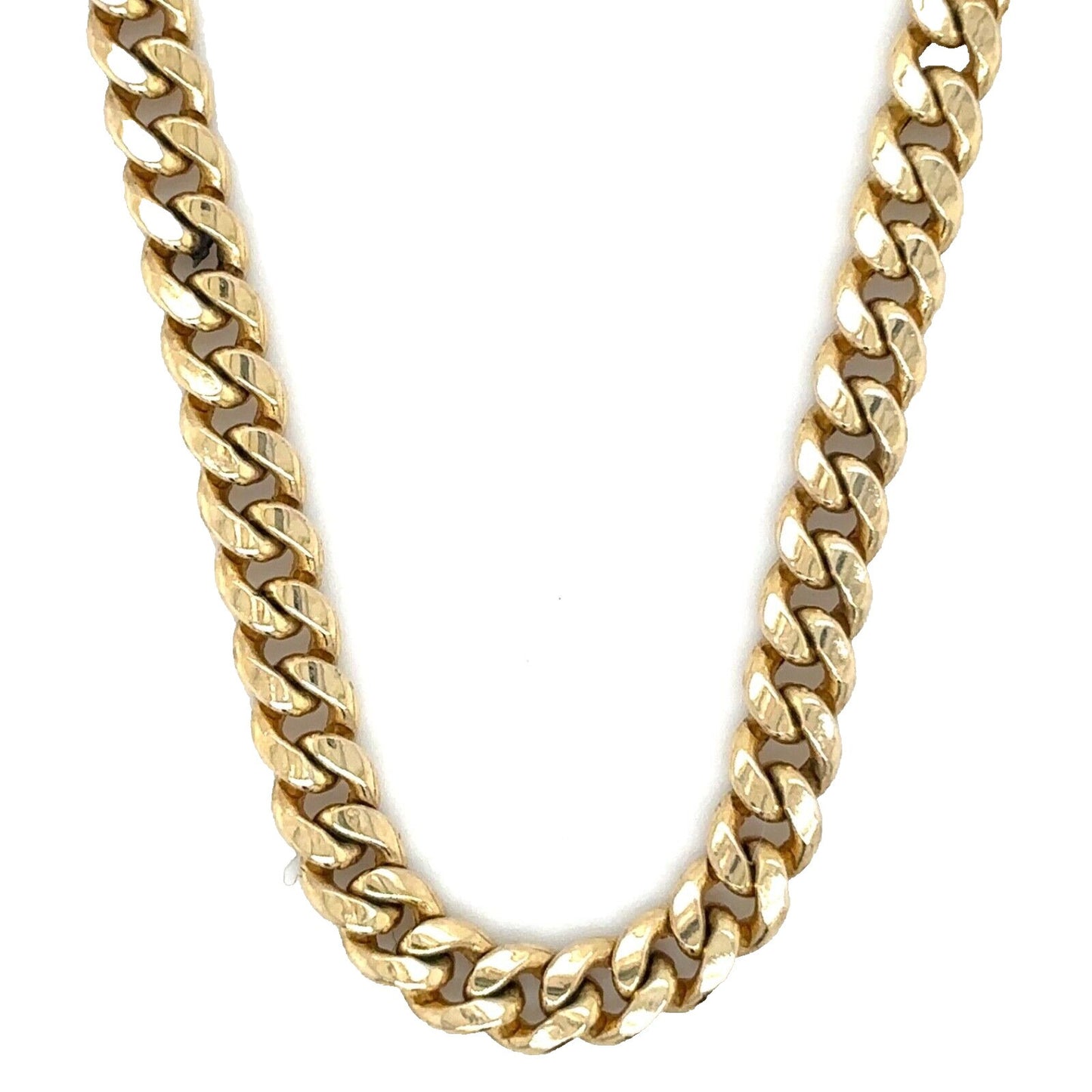 3.7mm 10k Yellow Gold 24 inch Semi-Solid Curb Link Chain Necklace 9.1g