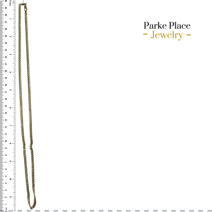 3.7mm 10k Yellow Gold 24 inch Semi-Solid Curb Link Chain Necklace 9.1g