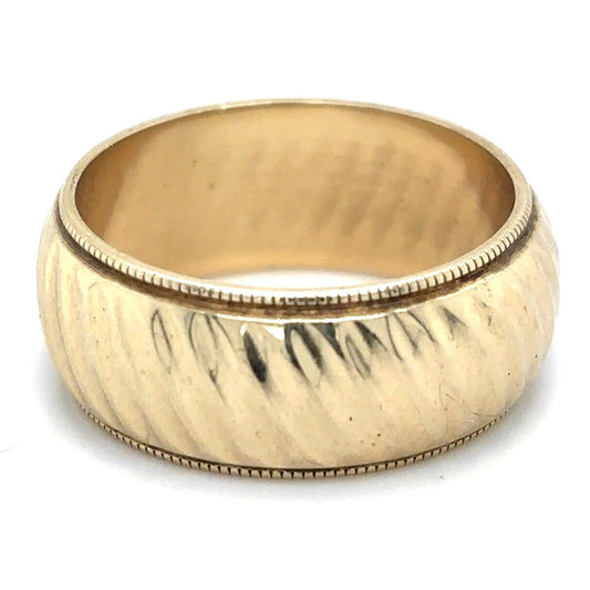 8.1mm Wedding Band Ring 14 K Yellow Gold 7.5 g Size 7