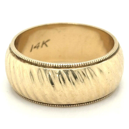 8.1mm Wedding Band Ring 14 K Yellow Gold 7.5 g Size 7