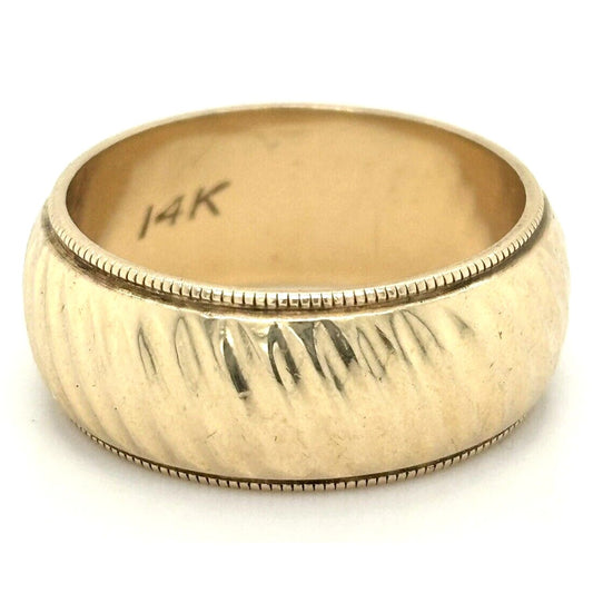 8.1mm Wedding Band Ring 14 K Yellow Gold 7.5 g Size 7