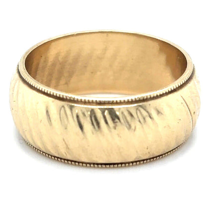 8.1mm Wedding Band Ring 14 K Yellow Gold 7.5 g Size 7