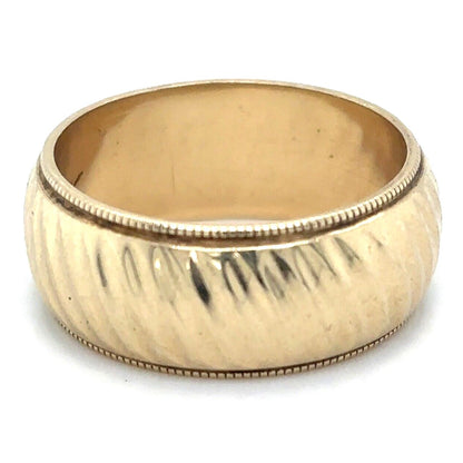 8.1mm Wedding Band Ring 14 K Yellow Gold 7.5 g Size 7